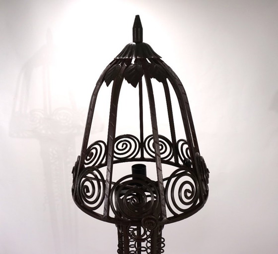 Image 1 of Lampadaire Art Nouveau en fer forgé, 1920