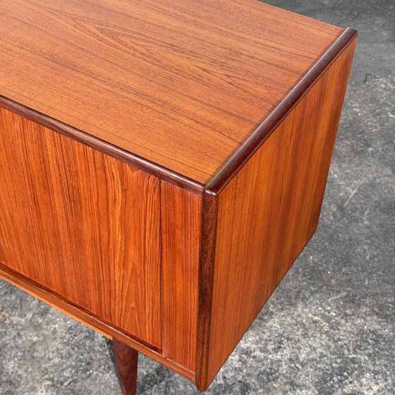 Danish Teak Tambour Sideboard, Attributed to Svend Aage Larsen for Faarup Møbelfabrik, 1960s, Wood, Brown (photo 20 of 20)