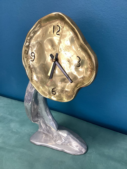 Grande orologio David Marshall in ottone fuso e alluminio