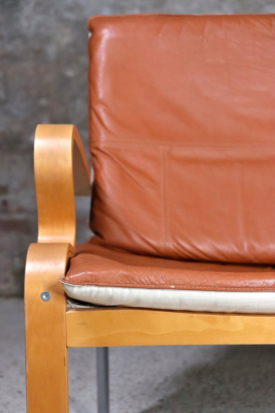 Image 1 of IKEA - Bjärred Stuhl - Cognacfarbenes Leder - Johan Huldt - 2001