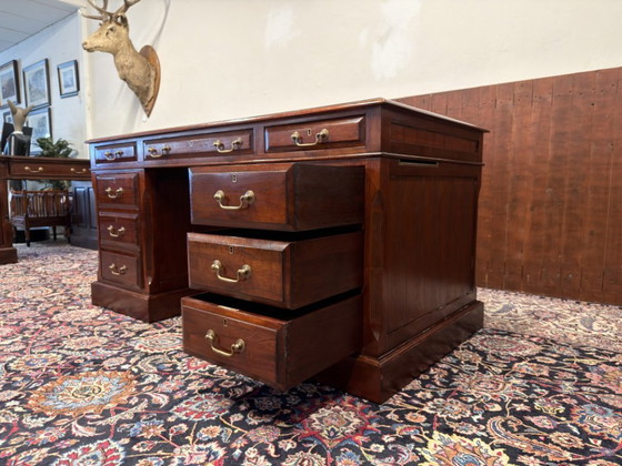 Klassischer englischer Globe Wernicke Schreibtisch – Leather, Wood (photo 14 of 19)