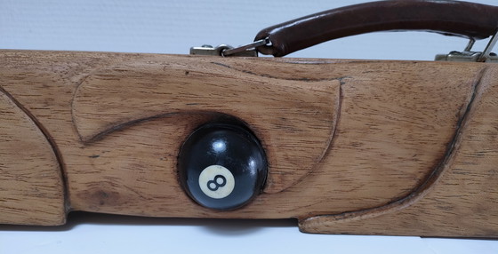 Image 1 of boîte bois queue billard sculpturale