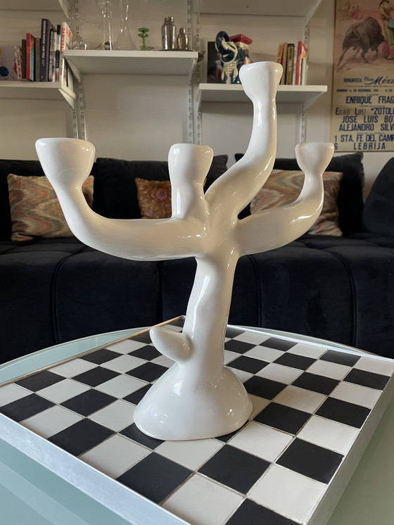 Image 1 of Candelabro de cerámica contemporáneo hecho a mano