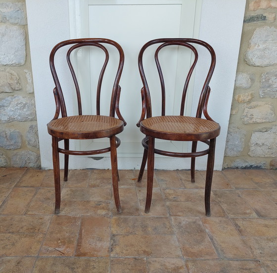 Image 1 of Set of 2 Original Sautto and Liberale Thonet Benwood Bistro Chairs 1940's