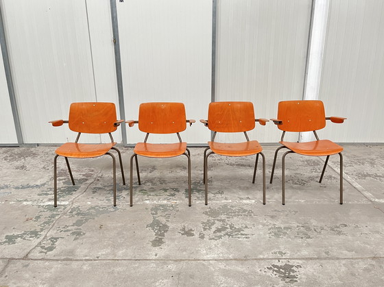 Image 1 of Set di 4 sedie industriali, Kho Liang Le per auto