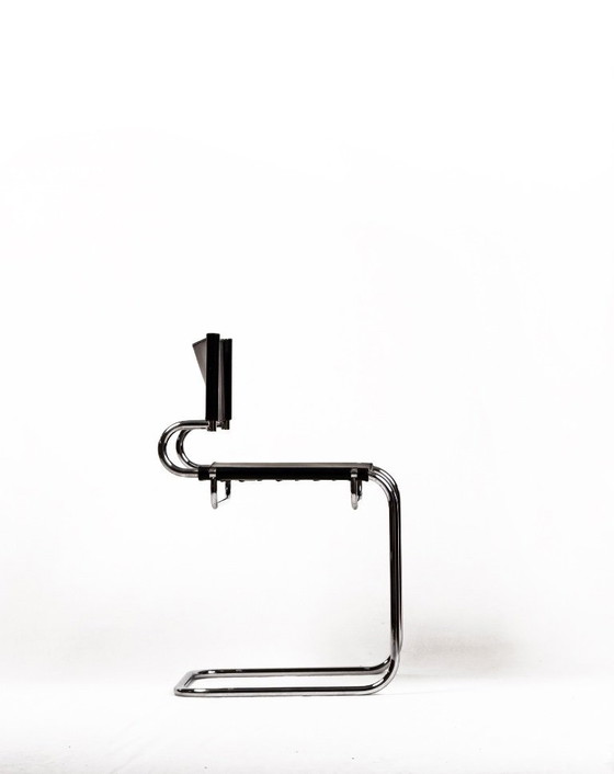 Image 1 of vintage “Terrj” stoel van chroom en leer van Luigi Saccardo voor Arrmet – Italië, jaren 70