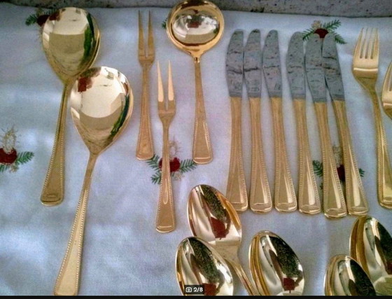 Image 1 of Posate Imperiali Olympia 37 pezzi placcati oro duro con oro 24 carati