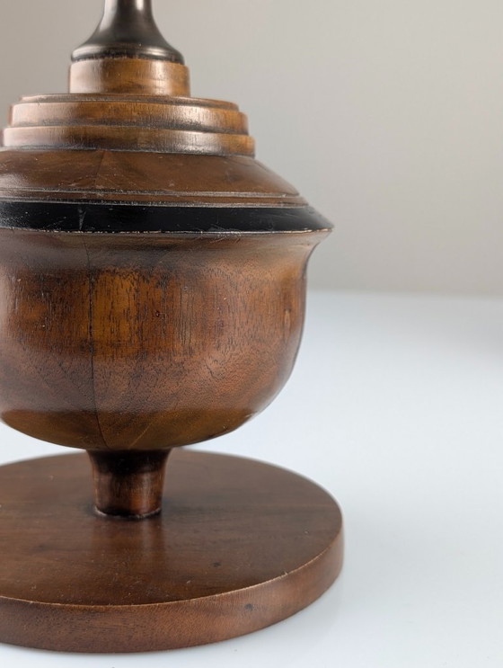 Image 1 of Pair of Adjustable Wood Table Lamps, 1970s