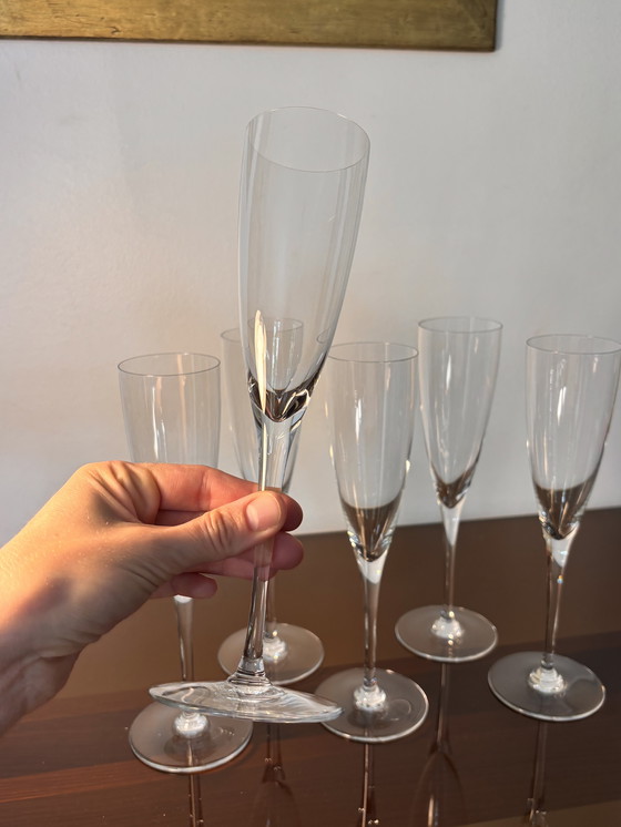 Image 1 of Baccarat Dom Perignon crystal Flutes Baccarat 6p. 