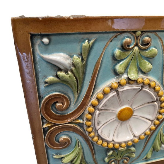 Image 1 of Grote Frans Art Nouveau keramieken tegel van Émile Müller