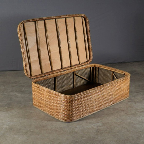 Image 1 of Panier en rotin vintage XXL – Table basse en rotin