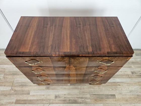 1940s Art Deco walnut chest of drawers – 5 drawers – Wood (photo 4 of 21)