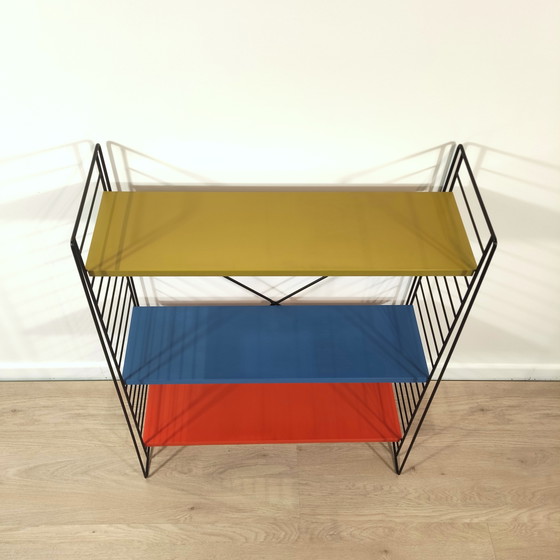 Image 1 of Mid century free standing rack with metal shelves by A. Dekker for Tomado