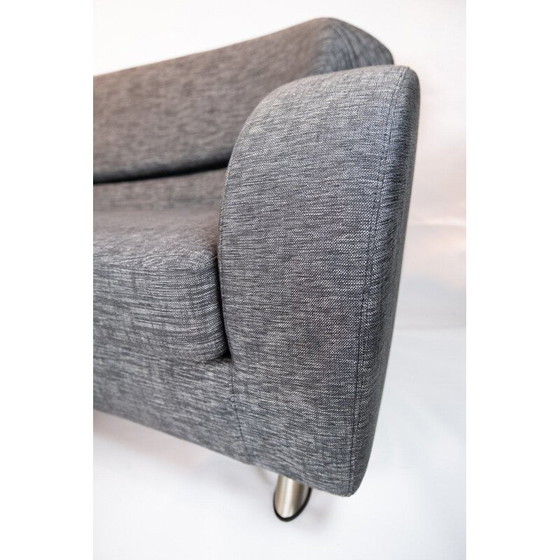 Image 1 of Vintage Two seater sofa of grey wool fabric with stool by the norwegian brand Brunstad