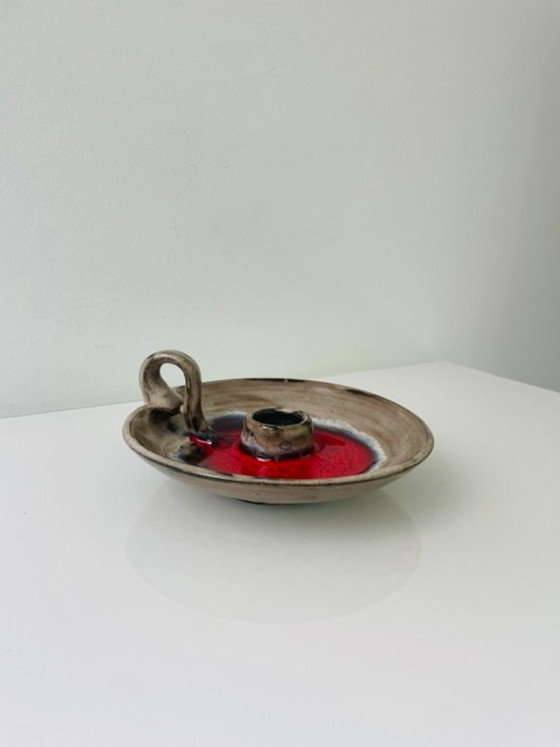 Image 1 of Vintage retro blaker met rood lava glazuur