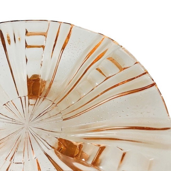 Image 1 of Fruttiera Art Déco in vetro rosa, anni '30