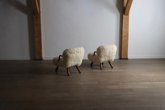 Image 1 of Coppia di sedie Clam, prima edizione, di Arnold Madsen per Madsen & Schubell, Danimarca, 1944