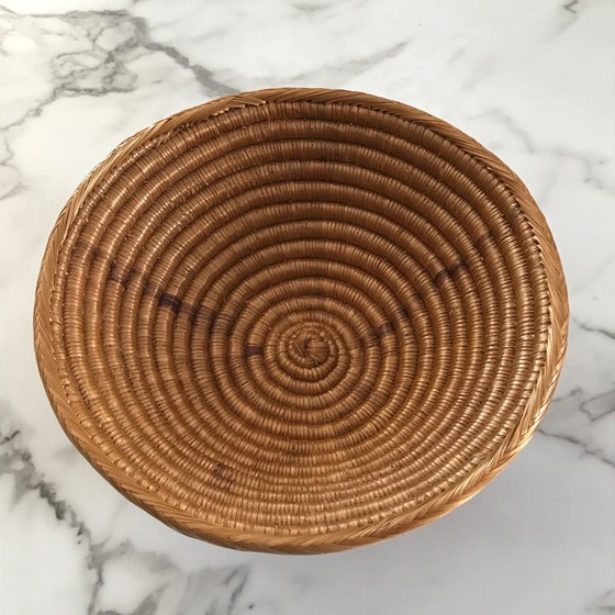 Image 1 of Large woven wicker bowl Cameroon