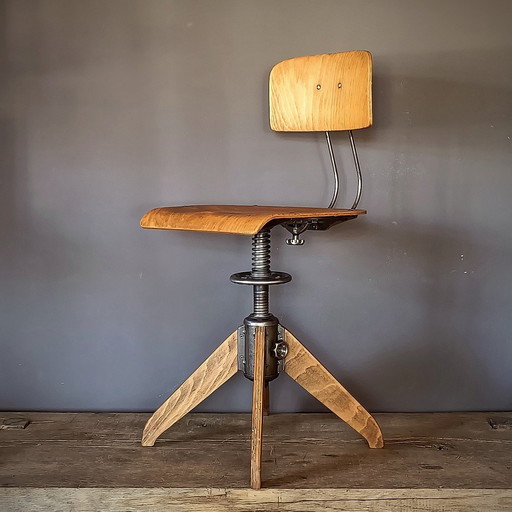 Rowac Bemefa swivel chair Workshop chair Vintage Industrial Bauhaus Design