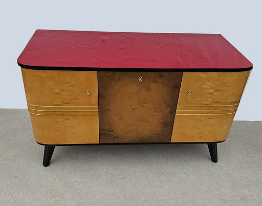 Vintage chest of drawers with 2 side doors + 1 up-and-over door