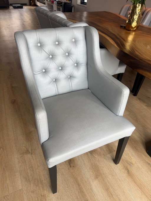 Chaises de salle à manger argentées, lot de 6