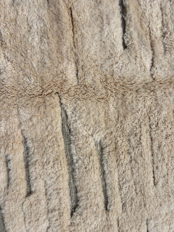 Image 1 of Marokkaans Mrirt Wit Wollen Tapijt 200x300 cm - Berber Marokkaans Modern Tapijt - Marokkaans Natuurlijk Wollen Tapijt -