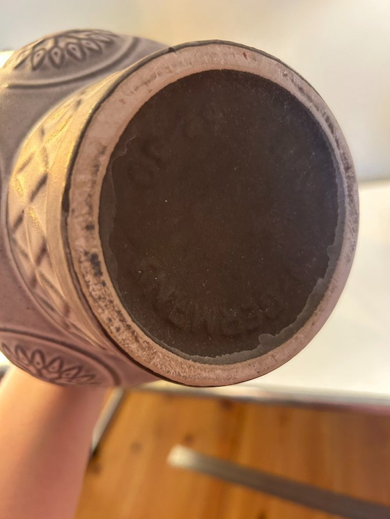 Image 1 of  2er Set brutalistische Keramik Vasenlampen, Bodo Mans für Bay Keramik, West Germany, 1960er