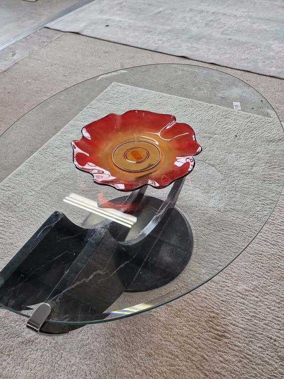 Image 1 of Giorgio Maurizio design glass coffee table marble base