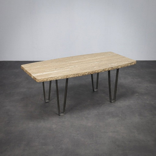 Travertine Coffee Table, Italy (1970s)
