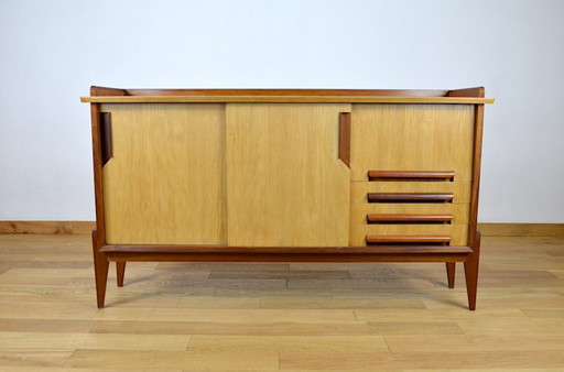 Aparador alto con patas en forma de compás de Gustave Gautier, edición Eros Vintage, 1950/1960