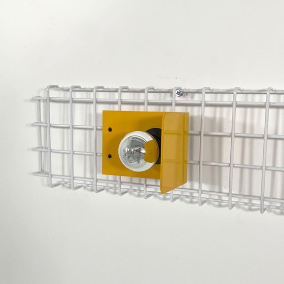 Image 1 of Pair of Yellow Wall Lamps on Grid from Seccose, 1980s
