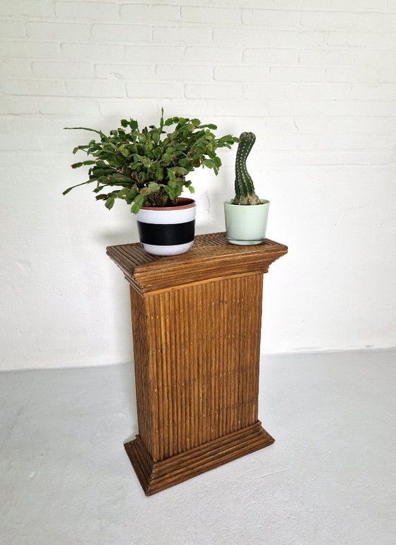 Image 1 of Pflanzenständer aus Weidengeflecht im Stil von Gabriella Crespi, 1970er Jahre