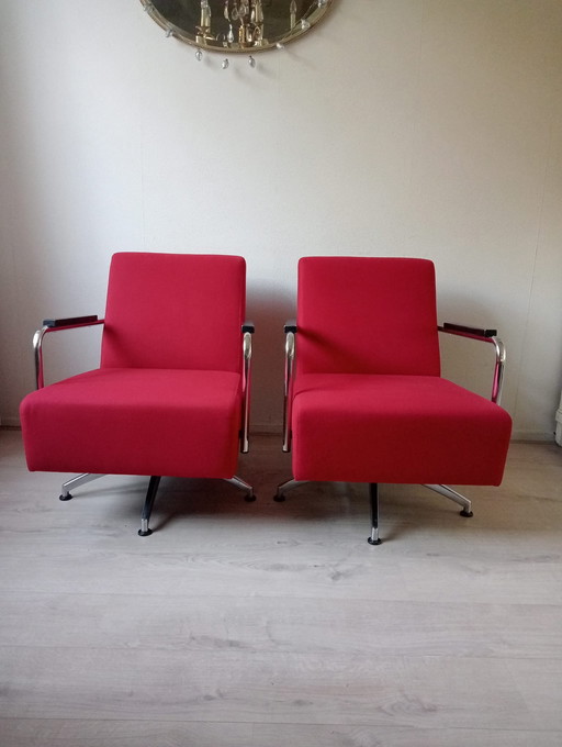 2 fauteuils Jamé à structure tubulaire 360 degrés (Dutch Design)