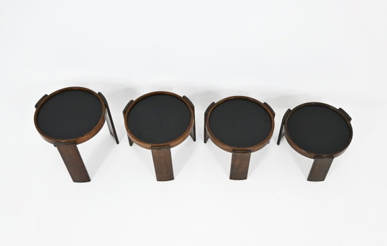 Image 1 of Satztische Modell 780 von Gianfranco Frattini für Cassina, 1960er Jahre, 4er-Set