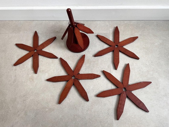 1x Set Van 5 Houten Onderzetters - Onderzetter Boom – Tafelaccessoires, Wood (photo 2 of 5)