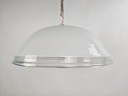 Italian pendant lamp in frosted glass with a transparent edge