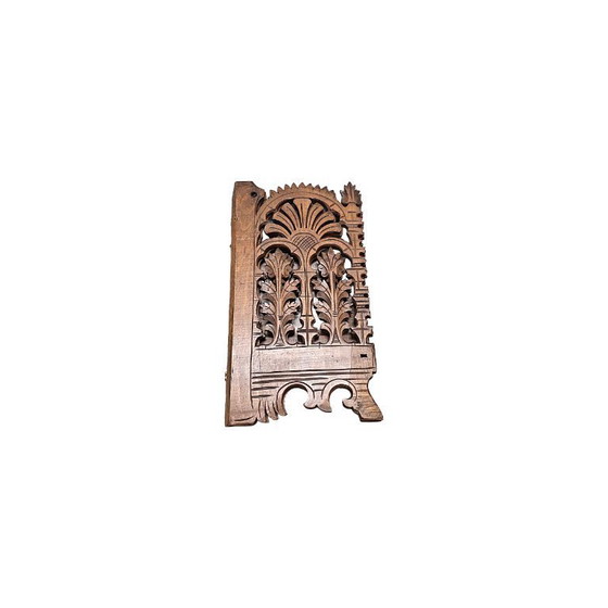 Image 1 of Console d'angle murale ancienne en noyer français, fin du XIXe siècle