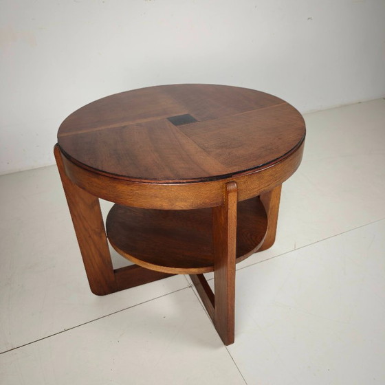 Amsterdamse School eikenhouten bijzettafel met vierkant motief, Nederland, circa 1925 – Wood (photo 6 of 8)