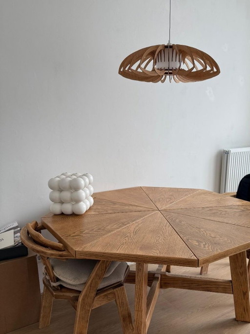 Table en bois de style brutaliste avec ou sans chaises