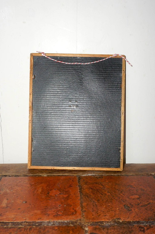 mid century surrealist drawing * psychedelic portrait sketch * framed modernist figure study * 1960s surreal art