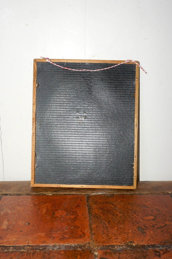 Image 1 of mid century surrealist drawing * psychedelic portrait sketch * framed modernist figure study * 1960s surreal art