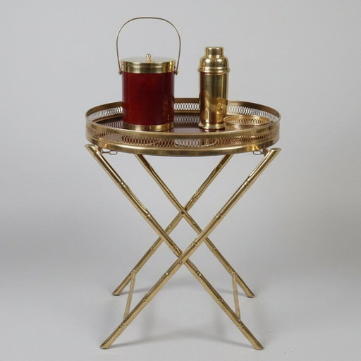 Splendido set da cocktail anni '60 di E. Orefice in lucite e ottone. Prodotto in Italia