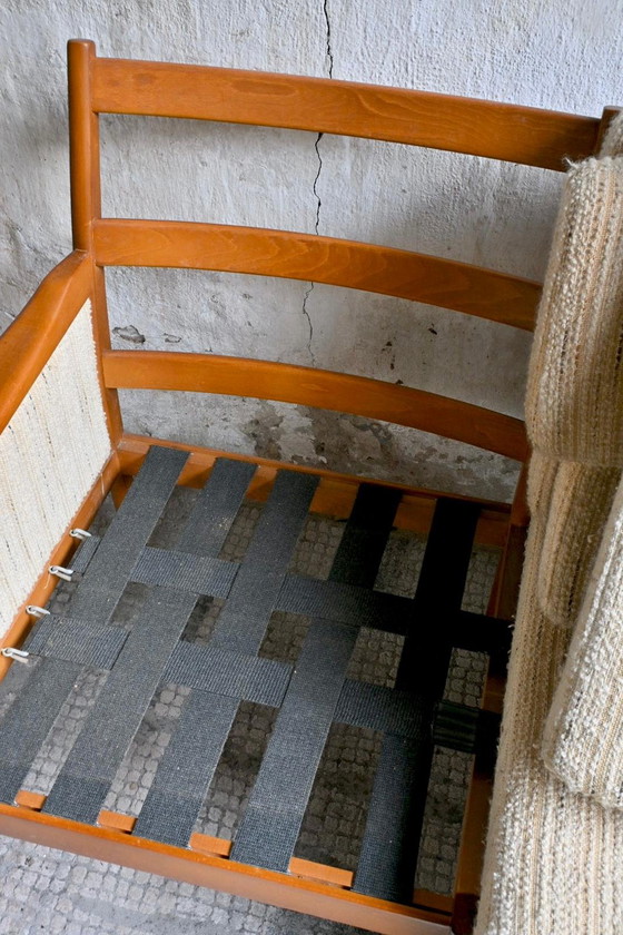 Image 1 of Divano a tre posti di metà secolo in teak e tessuto