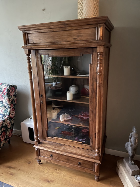Image 1 of Halfhoge (vitrine)kast vintage indonésien