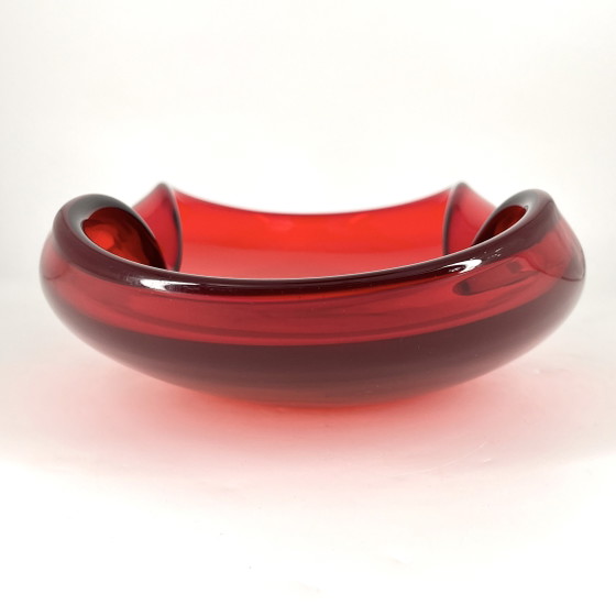 Large Murano art glass bowl, ruby ​​red – 30.5 cm – 3 kg – Vintage Art Glass – Vases (photo 7 of 15)