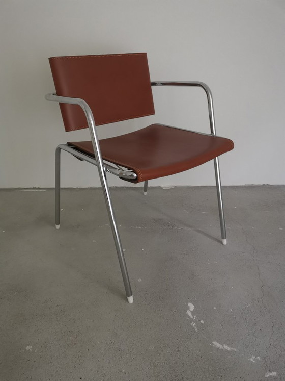 Pair of TBA chairs by Christophe Gevers - re-edition by BE-Classics – Dining chairs, Metal, Leather (photo 8 of 16)
