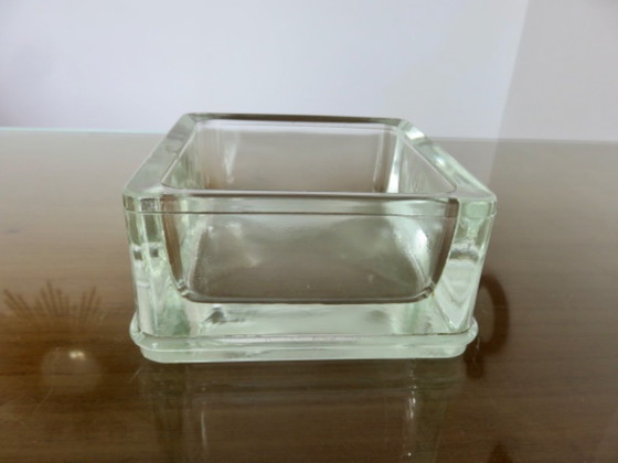 Bloque de vidrio, cenicero, bandeja para objetos pequeños, firmado LUMAX, años 40-50. – Objetos decorativos (photo 5 of 8)