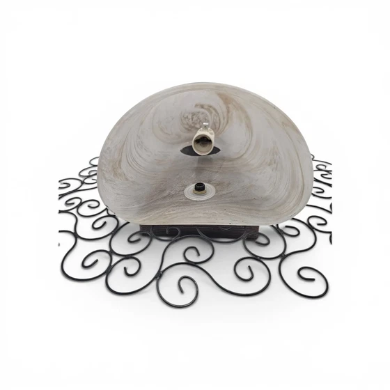 Applique in ferro battuto con vetro ambrato satinato / cornice in metallo – Glass (photo 11 of 18)