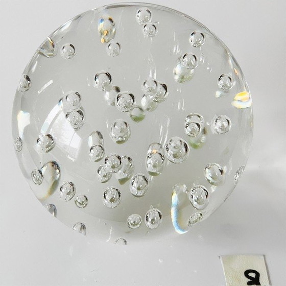 Image 1 of Vintage presse papier helder kristal belletjes Hollywood Regency