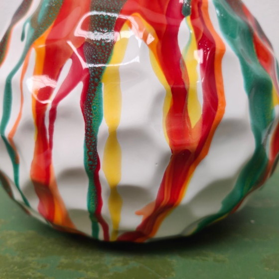 Image 1 of Vaso vintage di metà secolo, vaso per fiori. Ceramica smaltata.